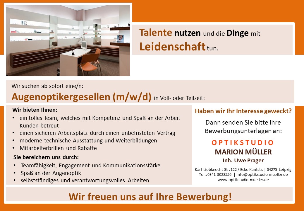 Ausschreiben Optikstudio Marion Müller 07-2020